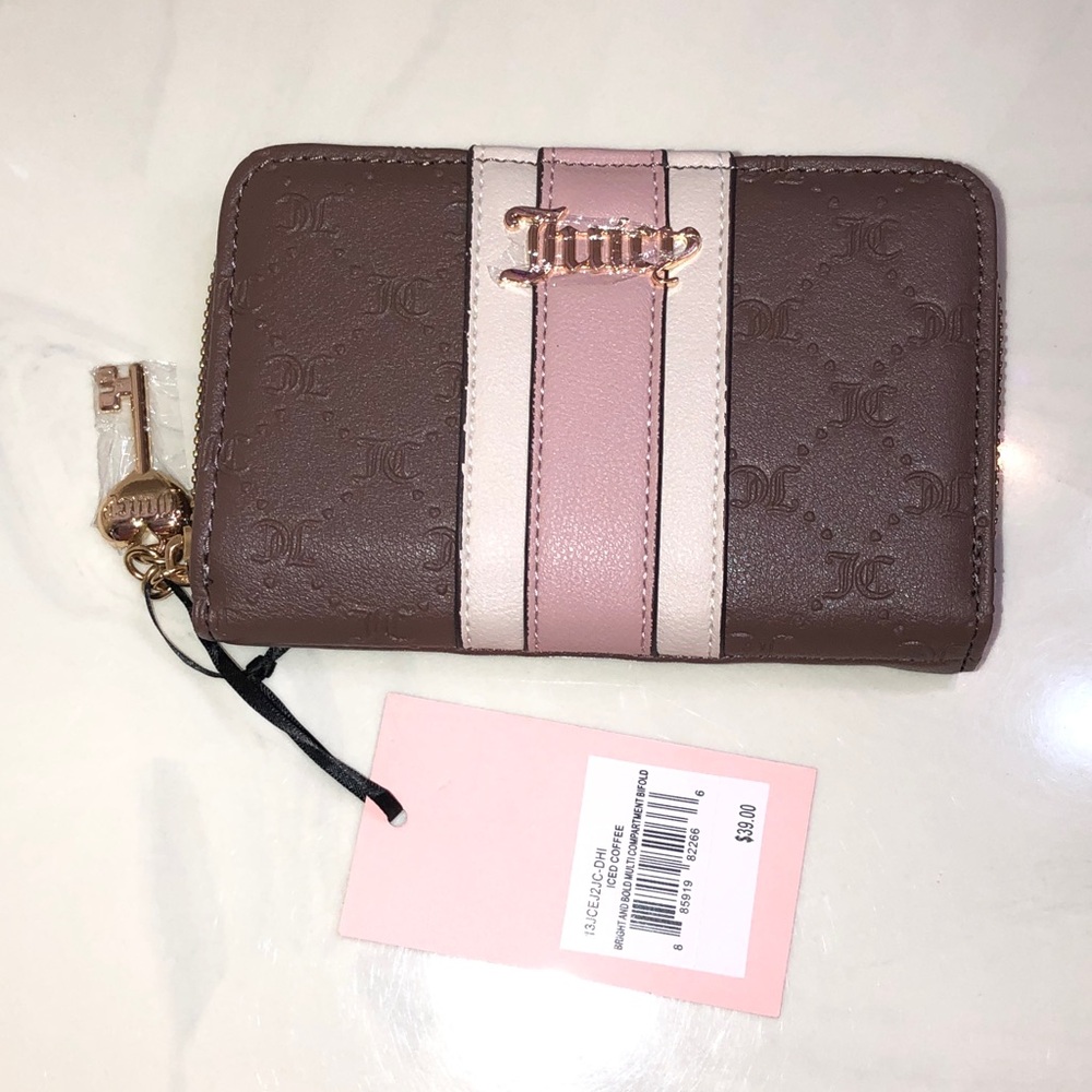 Juicy Couture Iced Coffee Bright And Bold Multi Compartment Bifold Wallet NWT